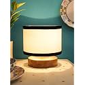 Devansh White &amp; Shade Lamp with Natural Wood Base for Decoration/Office/Home/Gifting/Study for Office/Home/Gifting -(7x7x7) Inches -
