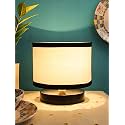 Devansh White &amp; Black Shade Lamp with Black Wood Base for Decoration/Office/Home/Gifting/Study for Office/Home/Gifting -(7x7x7) Inches -