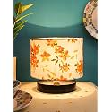 Devansh Multicolor Cotton Shade Lamp with Black Wood Base for Decoration/Office/Home/Gifting/Study for Office/Home/Gifting -(7x7x7) Inches -