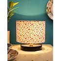 Devansh Multicolor Cotton Shade Lamp with Black Wood Base for Decoration/Office/Home/Gifting/Study for Office/Home/Gifting -(7x7x7) Inches -