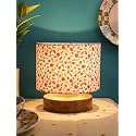 Devansh Multicolor Cotton Shade Lamp with Natural Wood Base for Decoration/Office/Home/Gifting/Study for Office/Home/Gifting -(7x7x7) Inches -