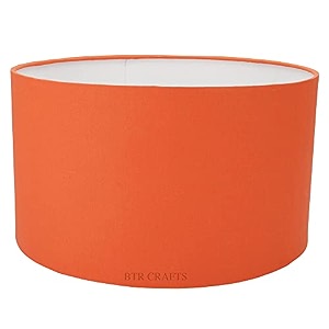 drum lamp shade 1434 inches cotton fabric orange
