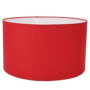 drum lamp shade 1434 inches cotton fabric red