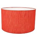 Drum Lamp Shade, 14" Inches, Cotton Fabric (Red Texture)