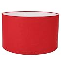 Drum Lamp Shade, 14" Inches, Cotton Fabric (Red)