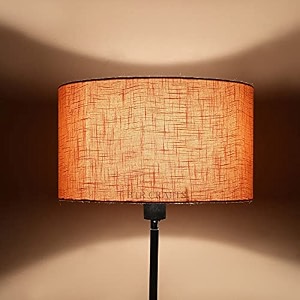 drum lamp shade perfect for tripod amp floor stands 1434 inches cotton fabric orange texture