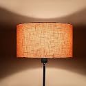 Drum Lamp Shade, Perfect for Tripod &amp; Floor Stands, 14" Inches, Cotton Fabric (Orange Texture)