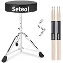 Drum Throne, Height Adjustable Round Drum Stool, 3 inch Thick Seat