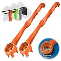 Drum Wrench 2Packs, Aluminum Gallon Bung Wrench Barrel Dung Wrench Drum Opener Tool for Opening 10 15 20 30 50 55 Gallon Drum, Fits 2 inch and 3/4 inch Drum Plug Orange