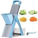 Drumil Multi-Function Vegetable Spiralizer and Mandoline Slicer with Stainless Steel Blades | Adjustable Thickness Potato Onion Cucumber Carrot Cutter | Spiral Twister, Peeler and Grater