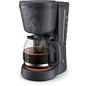 Drumstone 1.2L Drip Coffee Maker with Glass Carafe, 10-Cup Coffee Machine with Keep Warm Plate & Auto Shut-Off for Home, Office & Daily Brewing