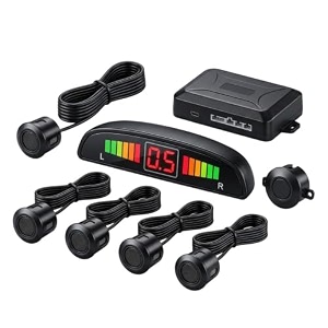 drumstone 3 years warranty car parking sensor system with reverse backup alert audio warning assistant for safe parking universal vehicle parking aid kit