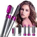 Drumstone ????????-???????????????? ???????????????????????????????? 5-in-1 Hot Air Brush Hair Styler for Women – Pink Airwrap with Negative Ion Technology | 5 Attachments for Straightening, Curling, Volumizing & Frizz Co