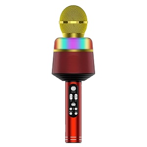 drumstone first time in india with 10 years warranty  3 in 1 wireless microphone portable handheld mic speaker adjustable led lights home party birthday bt microphone usb rechargeable for smartphones pc
