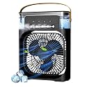 Drumstone ???????? ???????????????????? ???????????????????????????????? Portable Personal Air Cooler, Portable Air Conditioner Fan, Mini Evaporative Coolin fan with 7 Colors LED Light for Home & Office Uses (Black)_Multi