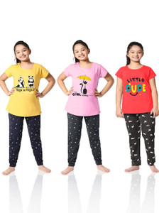 druzzee kids nightwear girls printed cotton blend