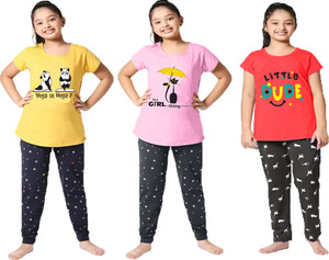 druzzee kids nightwear girls printed cotton blend