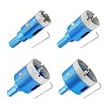 Dry Diamond Core Drill Bit with Pilot Bit - 20 25 35 50mm Diamond Tile Hole Saw with Triangle Shank for Porcelain Tile Ceramic Stone Granite Marble