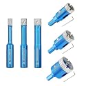Dry Diamond Core Drill Bit with Pilot Bit - 6 8 10 20 25 35MM Diamond Tile Hole Saw with Triangle Shank for Porcelain Tile Ceramic Stone Granite Marble