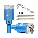 Dry Diamond Core Drill Bit with Pilot Bit - 1" Diamond Tile Hole Saw with Triangle Shank for Porcelain Tile Ceramic Stone Granite Marble(2pcs)