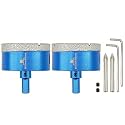 Dry Diamond Core Drill Bit with Pilot Bit - 2 1/2" inch Diamond Tile Hole Saw with Triangle Shank for Porcelain Tile Ceramic Stone Granite Marble(2pcs)