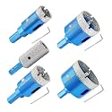Dry Diamond Core Drill Bit with Pilot Bit - 20 25 35 50mm Diamond Tile Hole Saw with Triangle Shank 20mm Finger Bit for Porcelain Tile Ceramic Stone Granite Marble