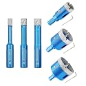 Dry Diamond Core Drill Bit with Pilot Bit - 6 8 10 20 35 50MM Diamond Tile Hole Saw with Triangle Shank for Porcelain Tile Ceramic Stone Granite Marble