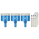 Dry Diamond Core Drill Bit with Pilot Bit - 1 4/5" inch Diamond Tile Hole Saw with Triangle Shank for Porcelain Tile Ceramic Stone Granite Marble(3pcs)