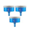 Dry Diamond Core Drill Bit with Pilot Bit - 3" Diamond Tile Hole Saw with Triangle Shank for Porcelain Tile Ceramic Stone Granite Marble(3pcs)