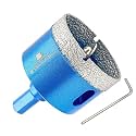 Dry Diamond Core Drill Bit with Pilot Bit - 2" inch Diamond Tile Hole Saw with Triangle Shank for Porcelain Tile Ceramic Stone Granite Marble