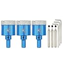 Dry Diamond Core Drill Bit with Pilot Bit - 1 3/8" inch Diamond Tile Hole Saw with Triangle Shank for Porcelain Tile Ceramic Stone Granite Marble(3pcs)