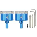 Dry Diamond Core Drill Bit with Pilot Bit - 2" inch Diamond Tile Hole Saw with Triangle Shank for Porcelain Tile Ceramic Stone Granite Marble(2pcs)