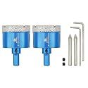 Dry Diamond Core Drill Bit with Pilot Bit - 1 4/5" inch Diamond Tile Hole Saw with Triangle Shank for Porcelain Tile Ceramic Stone Granite Marble(2pcs)