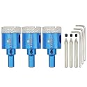 Dry Diamond Core Drill Bit with Pilot Bit - 1 1/4" inch Diamond Tile Hole Saw with Triangle Shank for Porcelain Tile Ceramic Stone Granite Marble(3pcs)