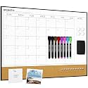 Dry Erase Calendar with Cork Board for Wall, 18"x 24" Vision Board