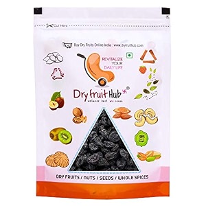 dry fruit hub black raisins with seed 400g afghan seeded raisins kali kishmish natural dried black grapes no added sugar no preservatives iso certified