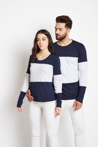 the dry state pack of 2 couple colorblock round neck cotton blend multicolor t-shirt
