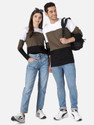 THE DRY STATE Couple Colorblock Round Neck Cotton Blend Multicolor T-Shirt