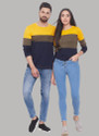 THE DRY STATE Pack of 2 Couple Colorblock Round Neck Cotton Blend Multicolor T-Shirt