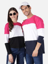 THE DRY STATE Couple Colorblock Round Neck Cotton Blend Multicolor T-Shirt