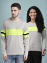 THE DRY STATE Colorblock Couple Round Neck Grey T-Shirt
