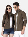 THE DRY STATE Pack of 2 Couple Colorblock Round Neck Cotton Blend Green, White T-Shirt