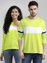 THE DRY STATE Pack of 2 Couple Colorblock Round Neck Cotton Blend Light Green T-Shirt