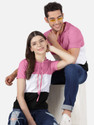 THE DRY STATE Pack of 2 Couple Colorblock Round Neck Cotton Blend Multicolor T-Shirt