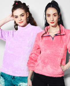 the dry state women full sleeve solid sweatshirt