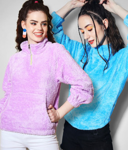 the dry state women full sleeve solid sweatshirt