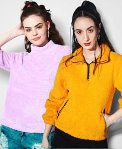 the dry state women full sleeve solid sweatshirt