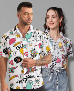 the dry state couple printed round neck cotton blend multicolor t-shirt
