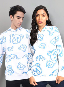 the dry state printed couple round neck white t-shirt