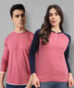 THE DRY STATE Pack of 2 Couple Printed Round Neck Cotton Blend Pink T-Shirt
